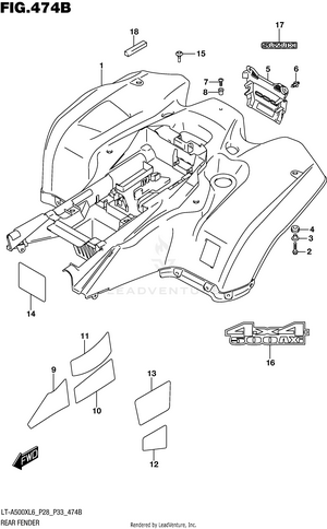 Rear Fender (lt-a500xl6 P33) Schematic