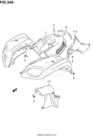 Front Fender (model K4/k5/k6) Schematic