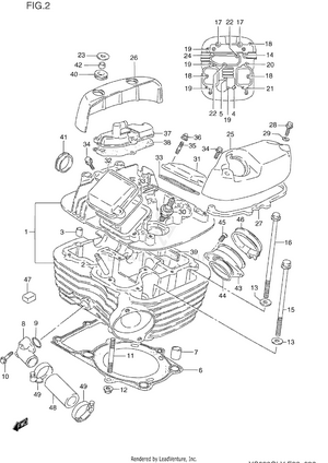 Cylinder Head (rear) Schematic