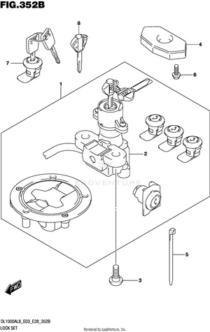 Lock Set (for Top Case,side Case) Schematic