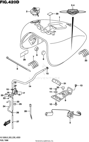 Fuel Tank (vl1500btl8 E28) Schematic