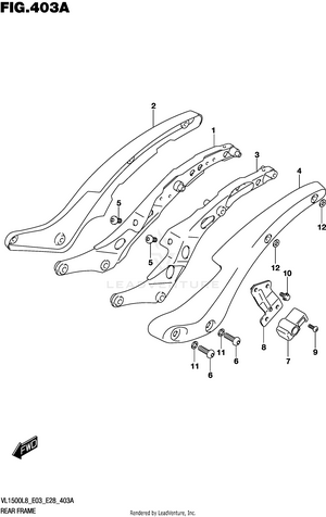 Rear Frame (vl1500bl8 E03) Schematic
