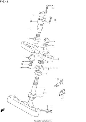 Steering Stem (model N/p/r/s) Schematic