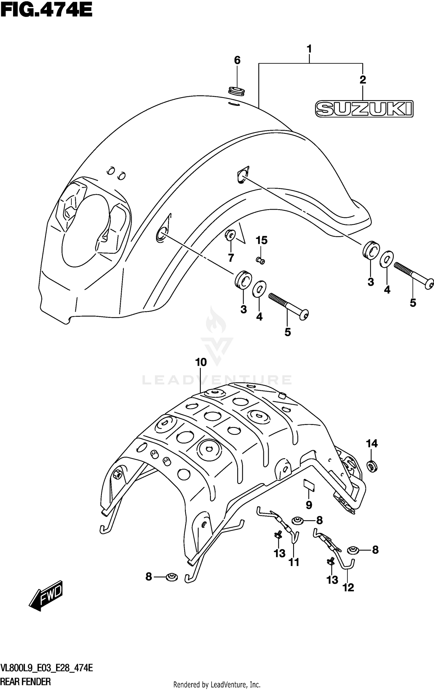 REAR FENDER (VL800TL9 E28)