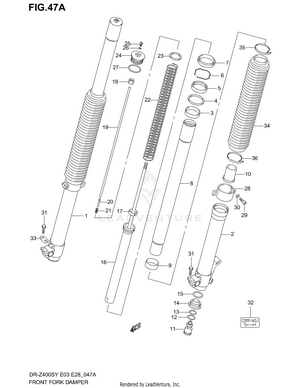 Front Fork Damper (model K2/k3/k4) Schematic