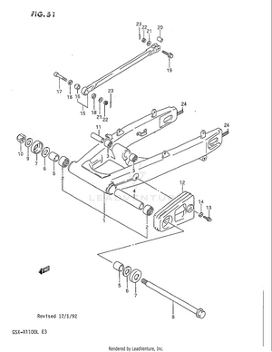 Rear Swinging Arm (model K) Schematic