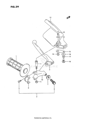 Left Knuckle Cover (model K/l/m) Schematic