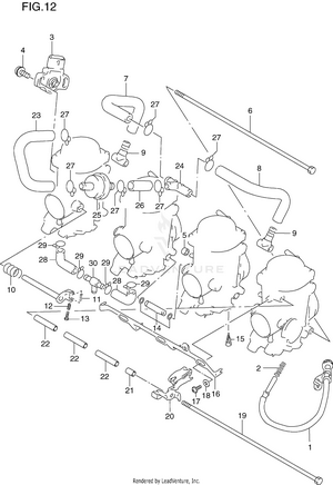 Carburetor Fittings (model V) Schematic
