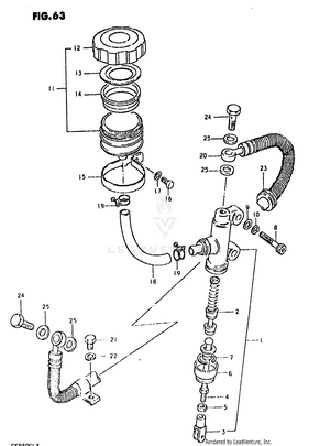 Rear Master Cylinder (model T) Schematic