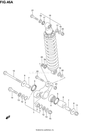 Rear Cushion Lever (model K4/k5) Schematic