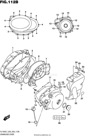 Crankcase Cover (vl1500bl7 E28) Schematic