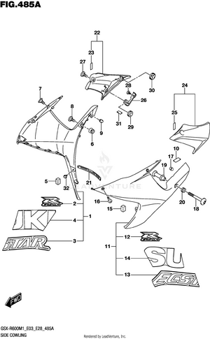Side Cowling (gsx-r600z) Schematic