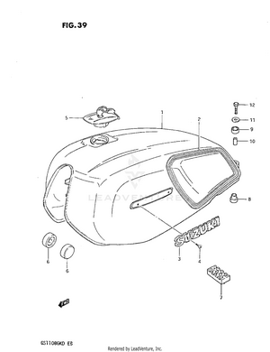 Fuel Tank (gs1100gk2/gkd) Schematic