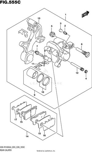 Rear Caliper (gsx-r1000l6 E33) Schematic