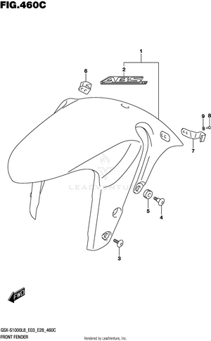 Front Fender (gsx-s1000al8 E28) Schematic
