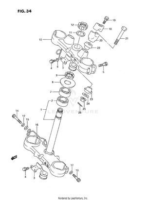 Steering Stem (model K/l) Schematic