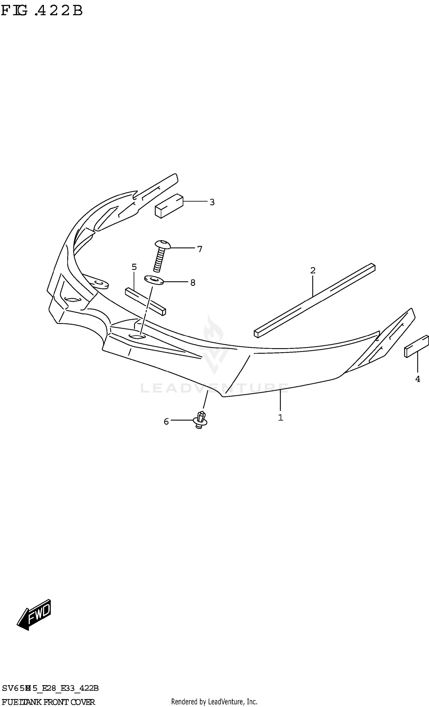 FUEL TANK FRONT COVER ((SV650XA):(E28))