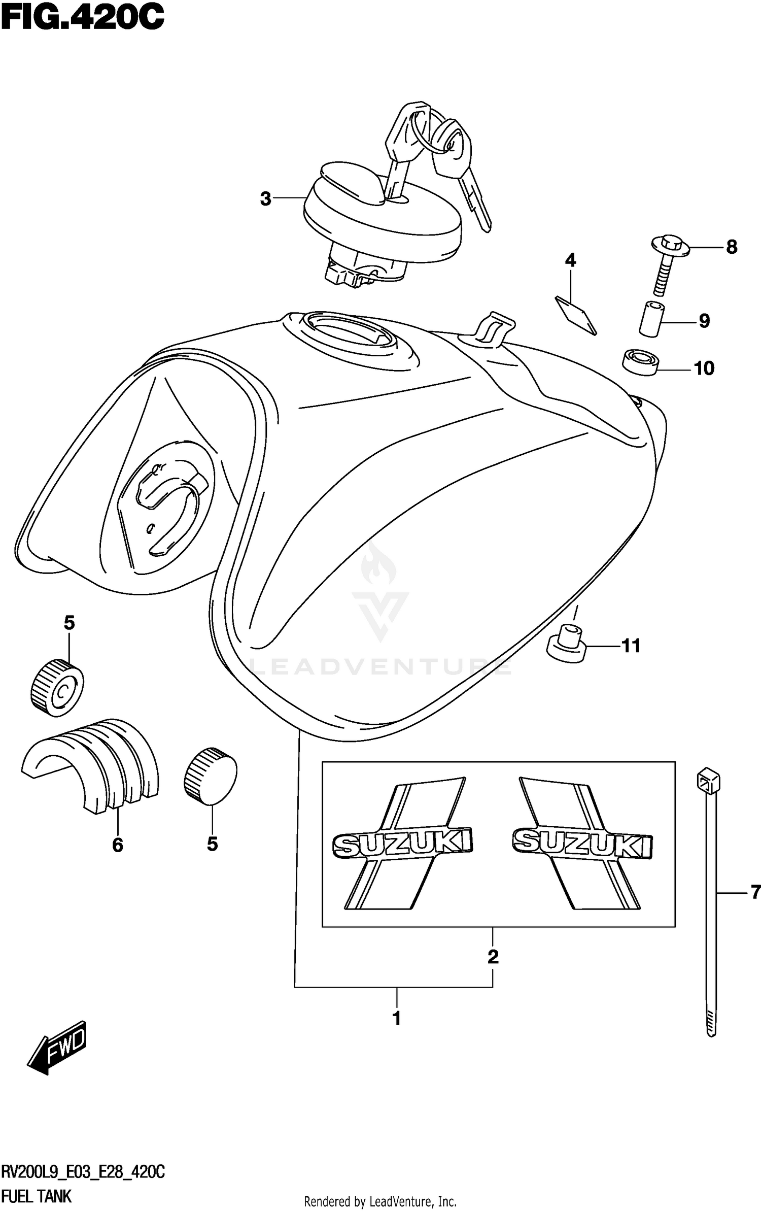 FUEL TANK (RV200L9 E33)