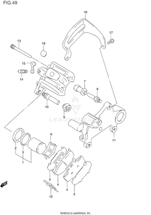 Rear Caliper (model L/m) Schematic
