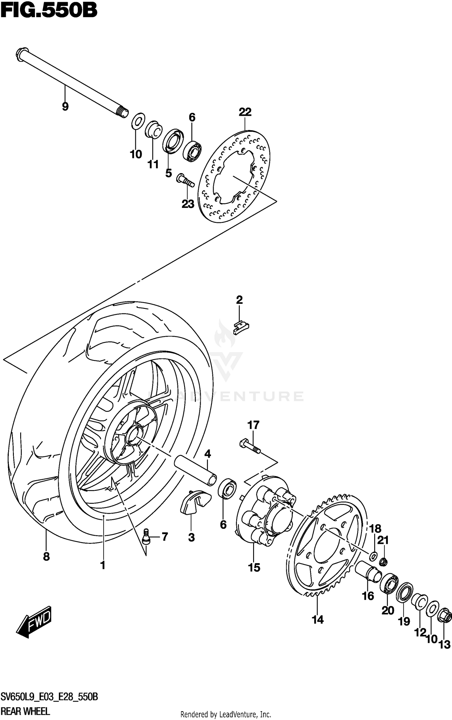 REAR WHEEL (SV650L9 E33)