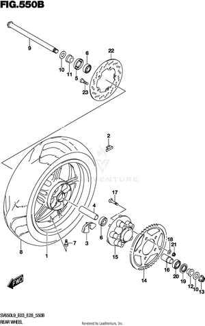 Rear Wheel (sv650l9 E33) Schematic