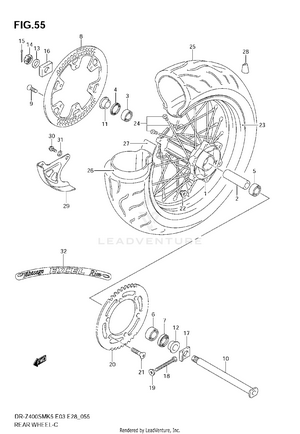 Rear Wheel (model K5/k6) Schematic
