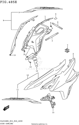 Side Cowling (dl650xam2 E28) Schematic