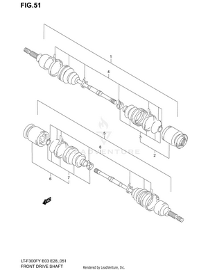 Front Drive Shaft (model X/y) Schematic