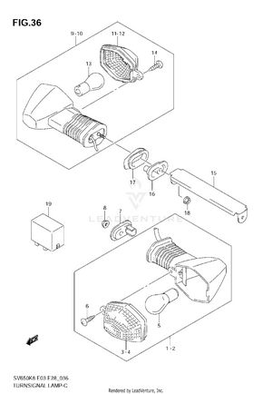 Turnsignal Lamp (sv650k8/ak8) Schematic