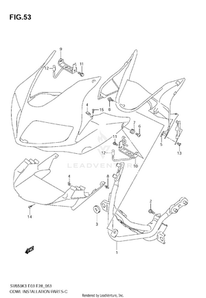 Cowling Installation Parts (with Cowling) Schematic
