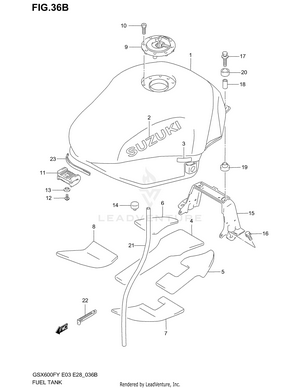 Fuel Tank (model K2/k3) Schematic