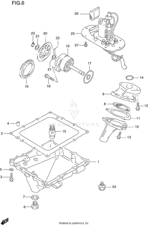 Oil Pan - Oil Pump - Fuel Pump Schematic