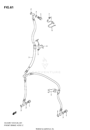 Front Brake Hose (dl650k7/k8/k9) Schematic