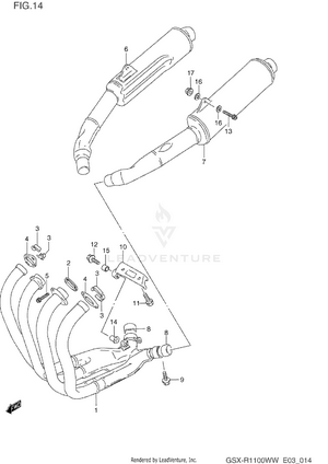Muffler (model P/r) Schematic