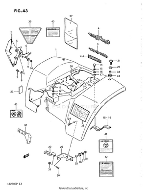 Rear Fender (model H/j/k/l) Schematic