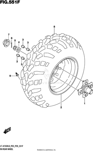 Rh Rear Wheel (lt-a750xpl9 P33) Schematic