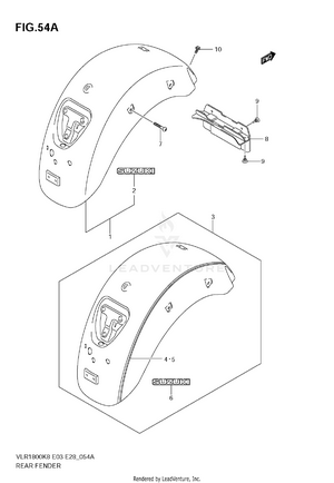 Rear Fender (model K9) Schematic