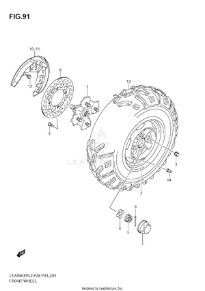 Front Wheel (lt-a500xpzl2 E33) Schematic