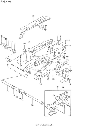 Rear Swinging Arm (model R/s/t) Schematic