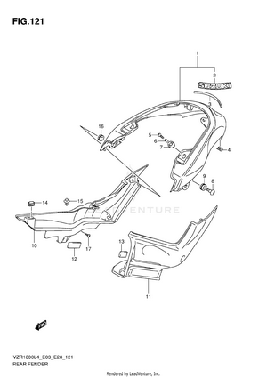 Rear Fender (vzr1800l4 E33) Schematic