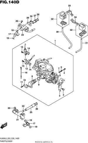 Throttle Body (vl800tl5 E28) Schematic