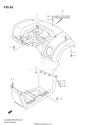 Rear Fender (model K3) Schematic