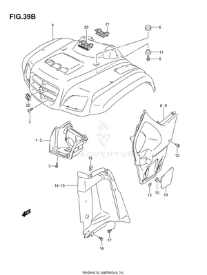 Front Fender (model K5/k6/k7) Schematic
