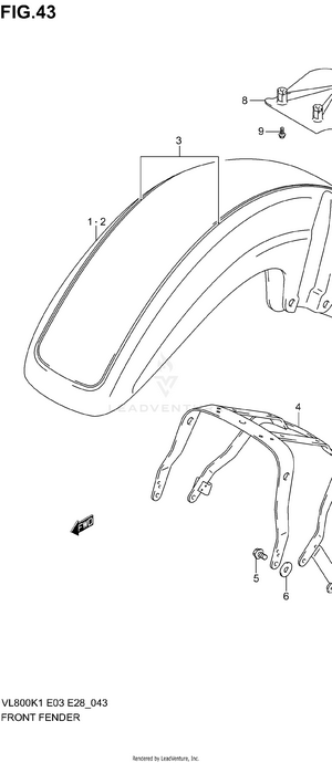 Front Fender (model K1) Schematic
