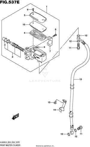 Front Master Cylinder (vl800tl5 E33) Schematic
