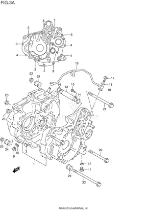 Crankcase (model R/s/t) Schematic