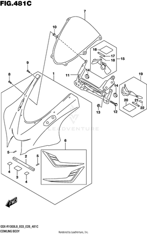 Cowling Body (gsx-r1000l8 E33) (for Yww) Schematic