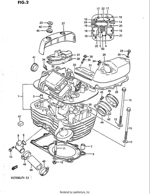Cylinder Head (rear) Schematic