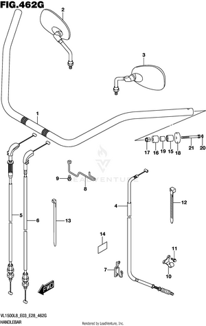 Handlebar (vl1500tl8 E33) Schematic