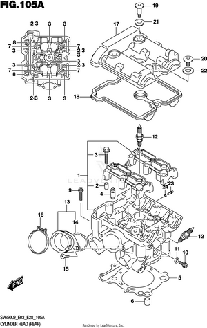 Cylinder Head (rear) Schematic
